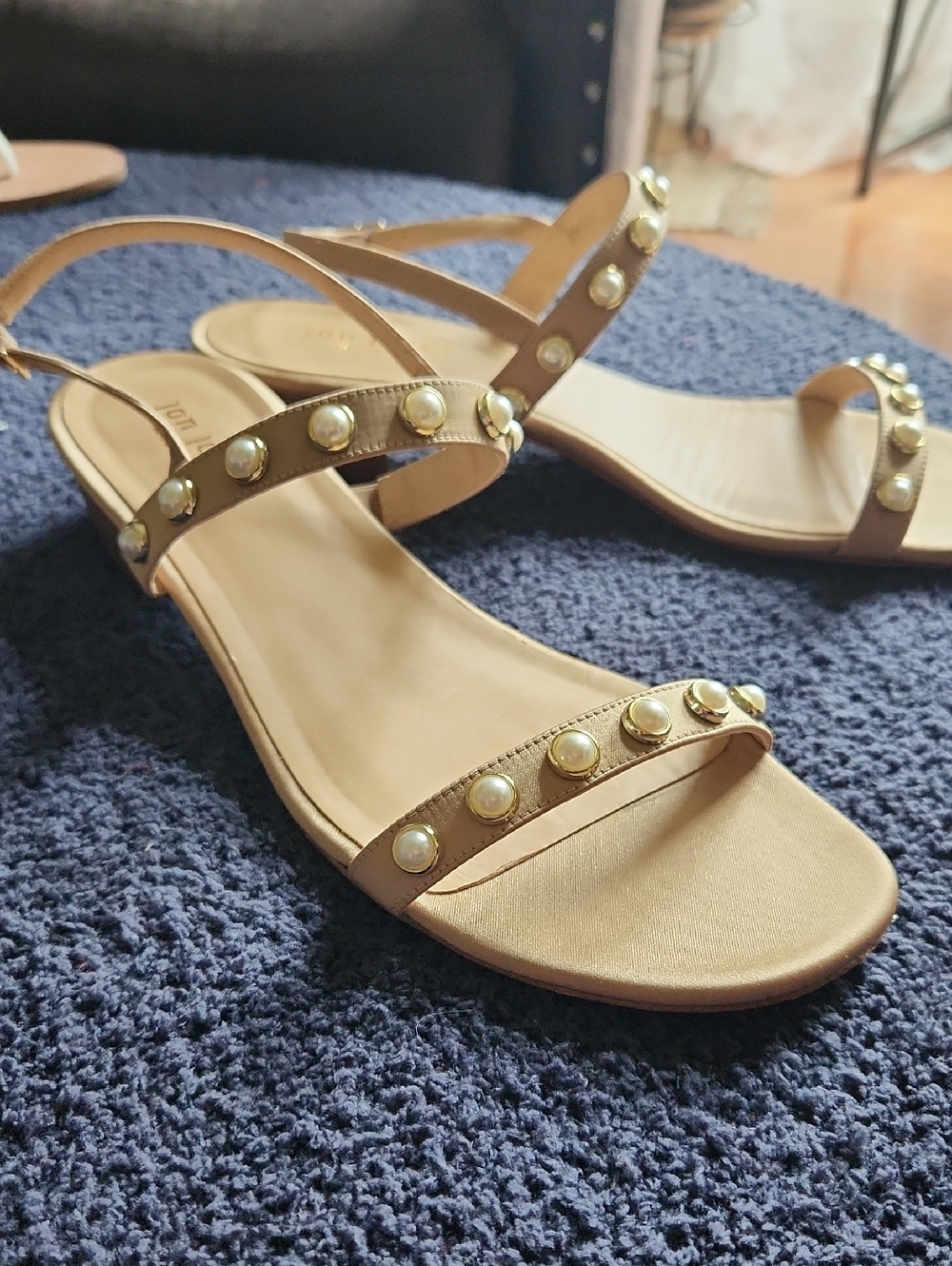 Jon Josef Pearl Studded Strappy Sandals Sz 11
